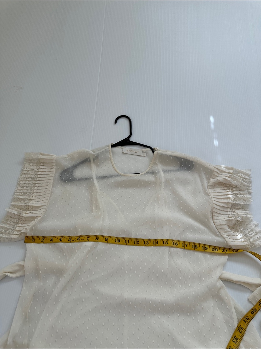 Zimmermann Espionage Pleat Frill Mini Dress Cream Ecru, US 8 Zimmermann size 2 - Picture 8 of 14